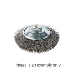 Bevel Brush Crimped High Carbon Steel 0.5mm Wire  x 125mm Dia M14 Carded         